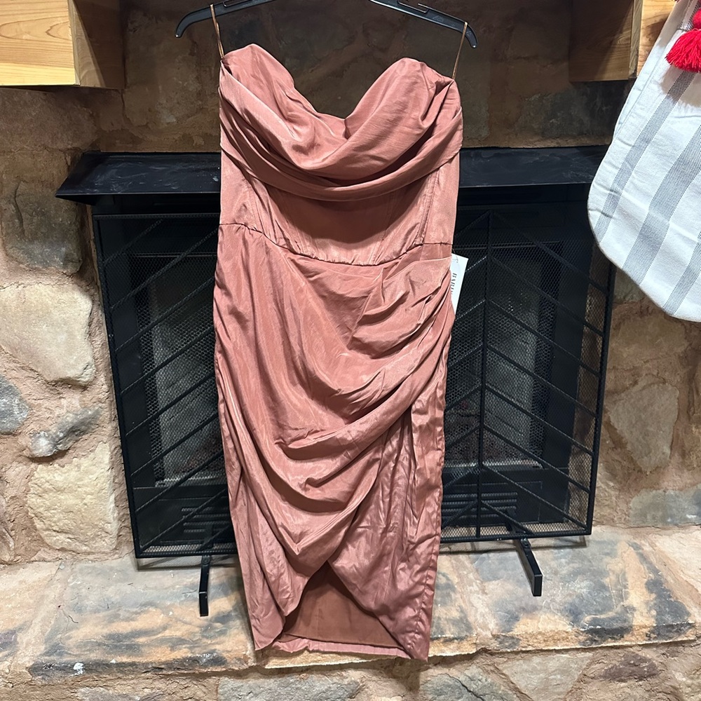 Bardot dress - jamilla corsett - color: chestnut